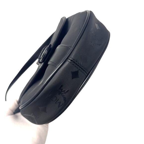 Vintage MCM Black Visettos Signature Crossbody Bag - Picture 6 of 9